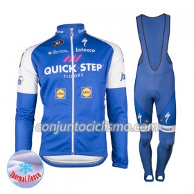 Conjunto Maillot + Culotte largo con tirantes Invierno Termico 2017 Quick-Step Floors N001